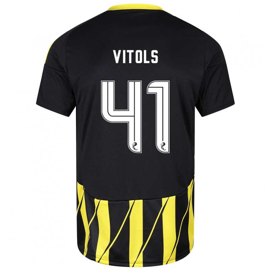 Gyermek Labdarúgás Rodrigo Vitols #41 Fekete Sárga Idegenbeli Jersey 2024/25 Mez Póló Ing