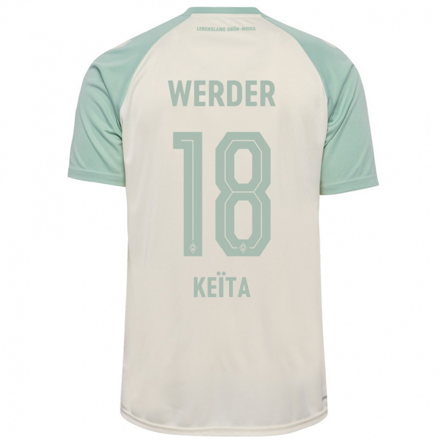 Gyermek Labdarúgás Naby Keïta #18 Törtfehér Világoszöld Idegenbeli Jersey 2024/25 Mez Póló Ing