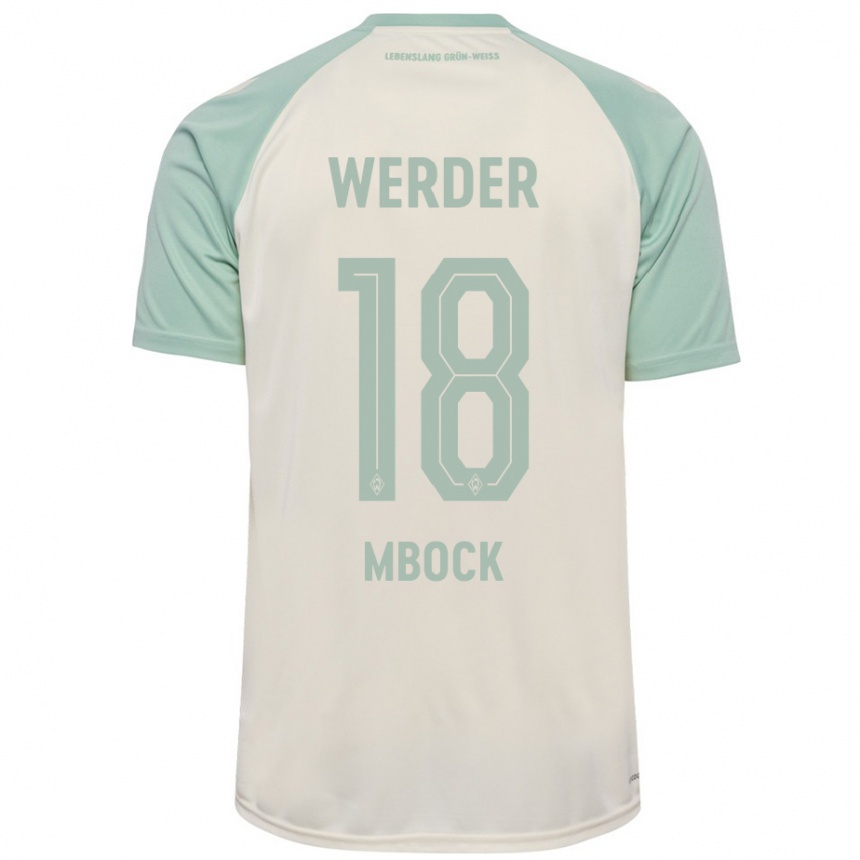 Gyermek Labdarúgás Princewill Mbock #18 Törtfehér Világoszöld Idegenbeli Jersey 2024/25 Mez Póló Ing