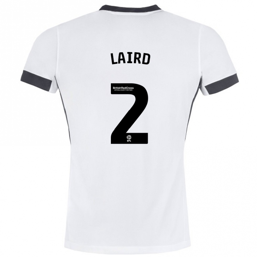 Gyermek Labdarúgás Ethan Laird #2 Fehér Fekete Idegenbeli Jersey 2024/25 Mez Póló Ing