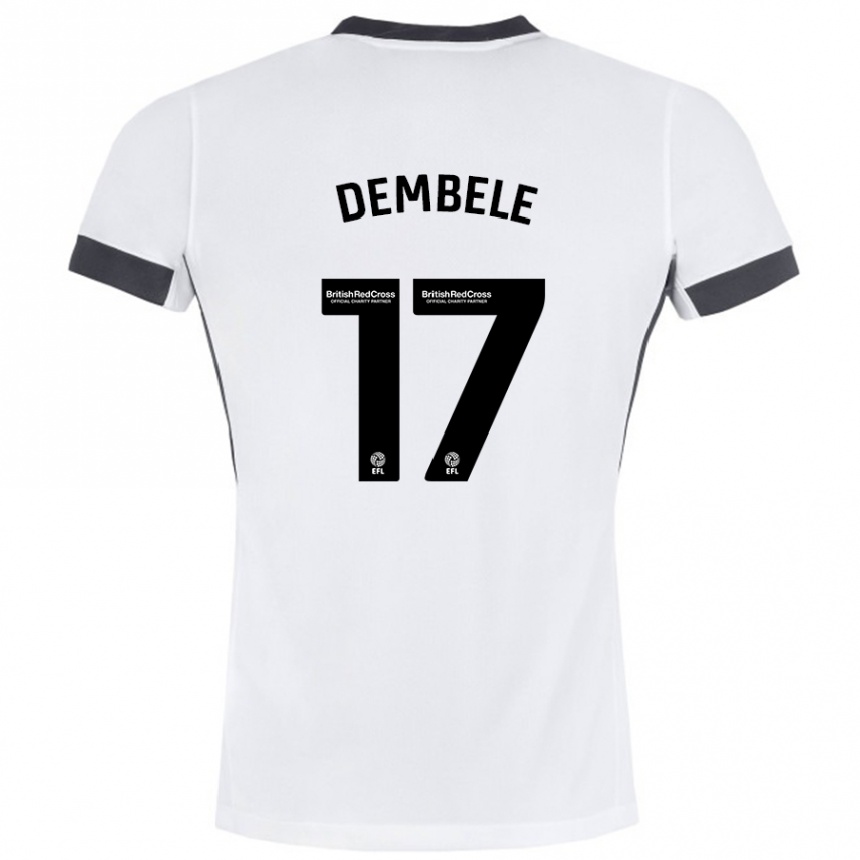 Gyermek Labdarúgás Siriki Dembélé #17 Fehér Fekete Idegenbeli Jersey 2024/25 Mez Póló Ing