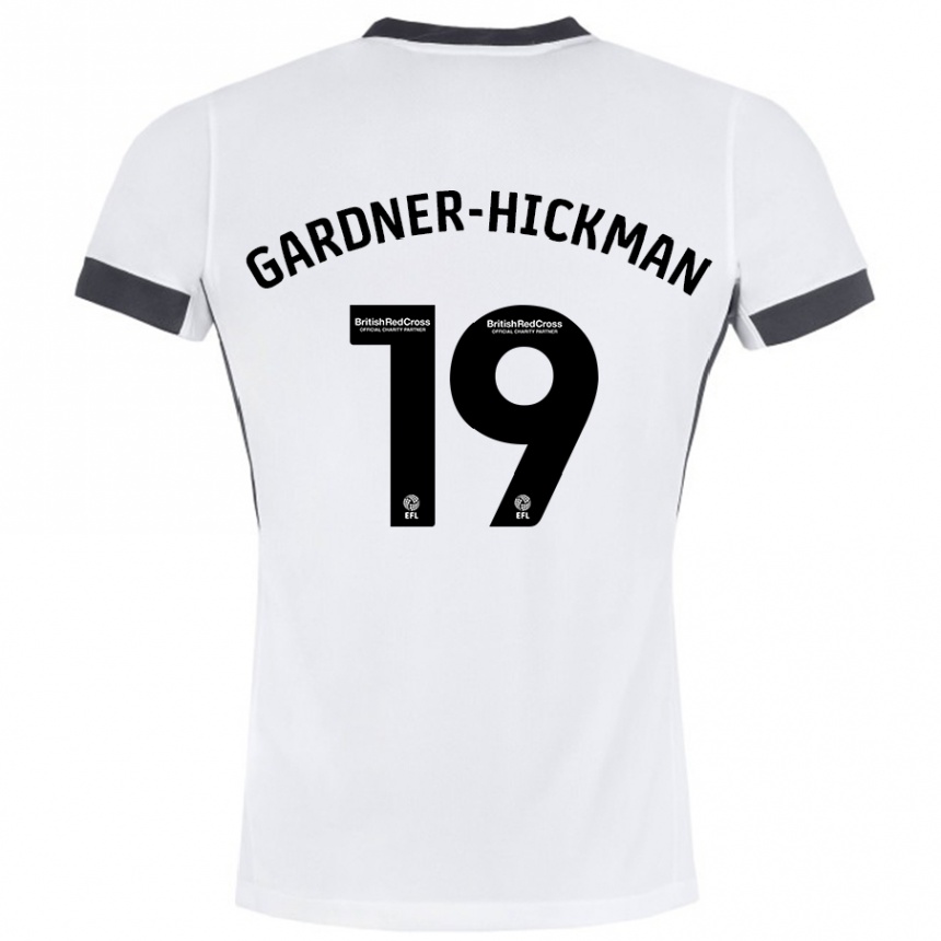 Gyermek Labdarúgás Taylor Gardner-Hickman #19 Fehér Fekete Idegenbeli Jersey 2024/25 Mez Póló Ing