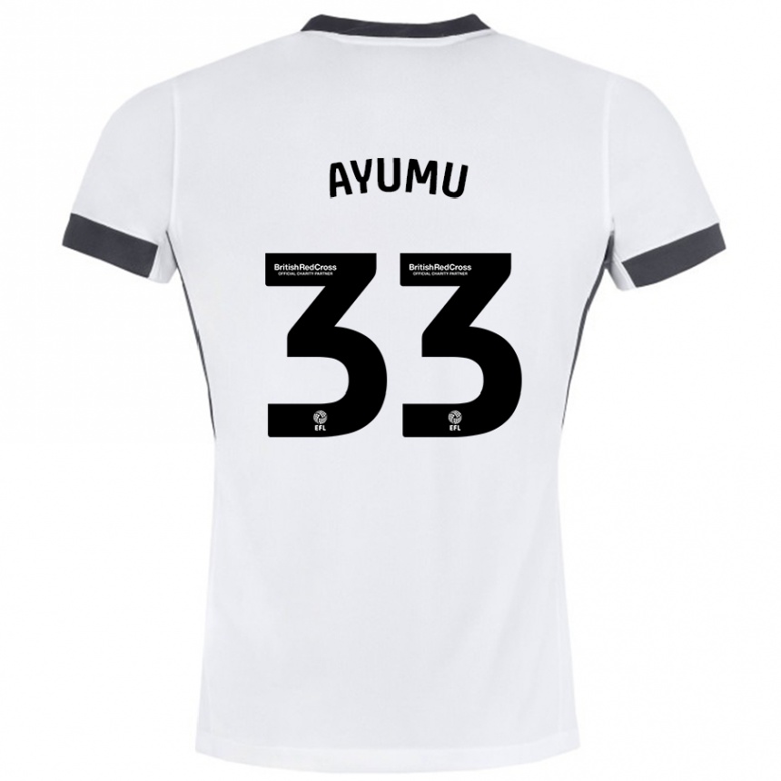 Gyermek Labdarúgás Ayumu Yokoyama #33 Fehér Fekete Idegenbeli Jersey 2024/25 Mez Póló Ing