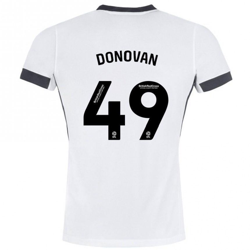 Gyermek Labdarúgás Romelle Donovan #49 Fehér Fekete Idegenbeli Jersey 2024/25 Mez Póló Ing