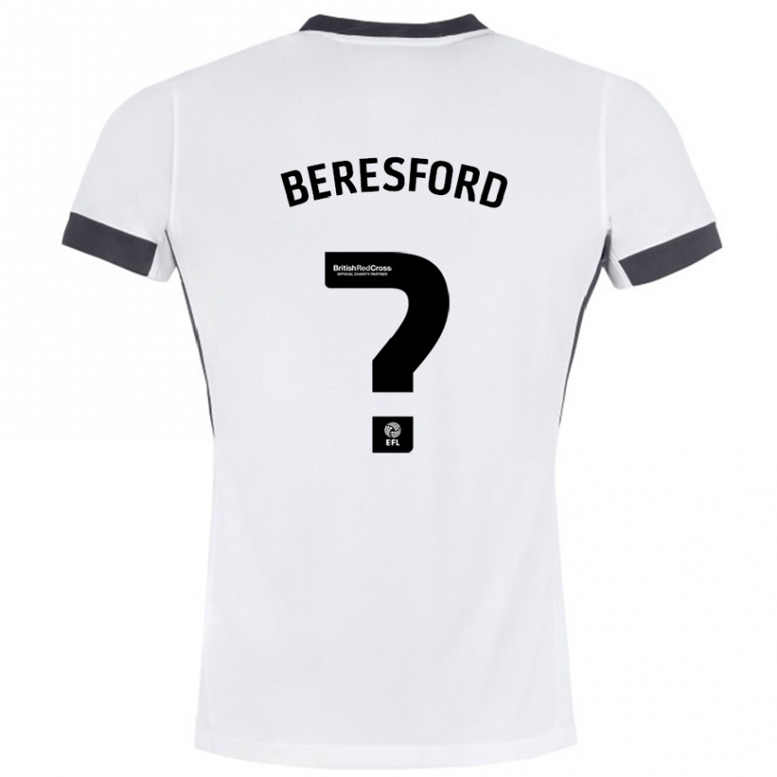 Gyermek Labdarúgás Ben Beresford #0 Fehér Fekete Idegenbeli Jersey 2024/25 Mez Póló Ing