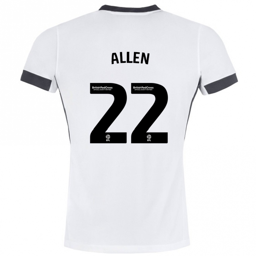 Gyermek Labdarúgás Remi Allen #22 Fehér Fekete Idegenbeli Jersey 2024/25 Mez Póló Ing