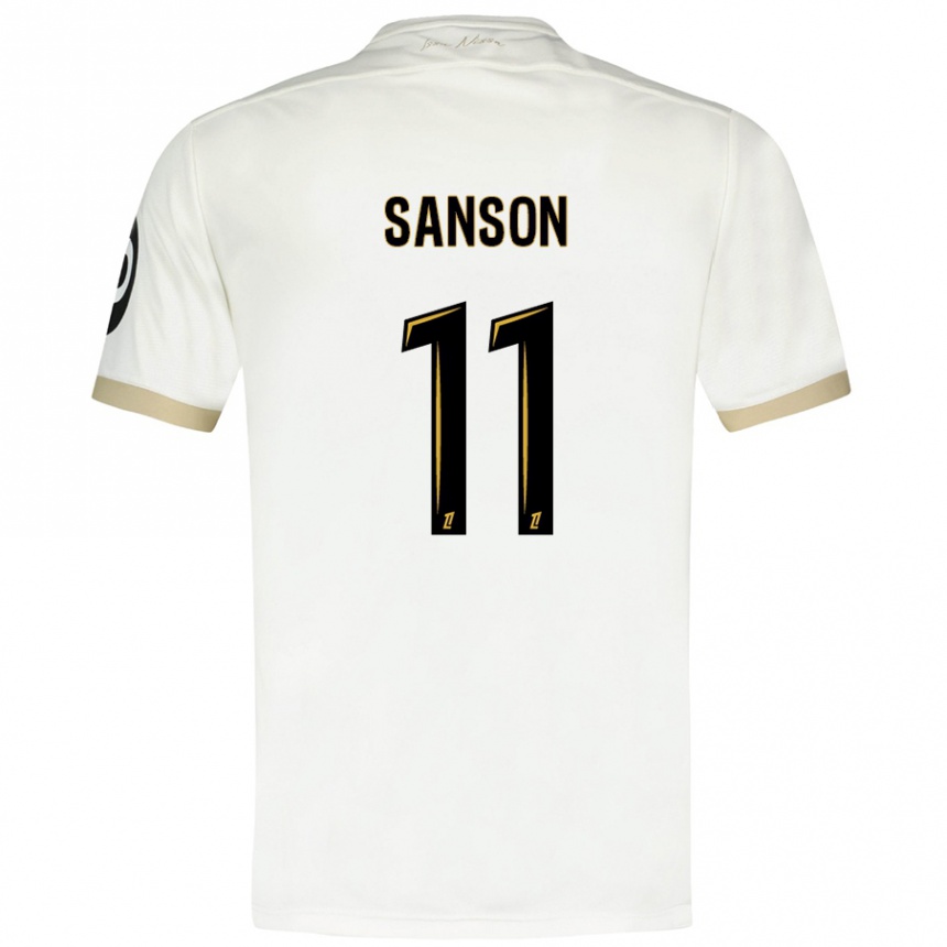 Gyermek Labdarúgás Morgan Sanson #11 Fehér Arany Idegenbeli Jersey 2024/25 Mez Póló Ing