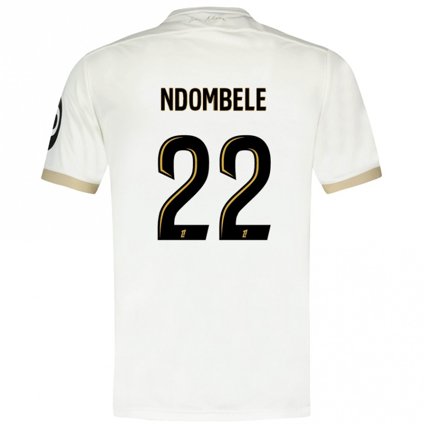 Gyermek Labdarúgás Tanguy Ndombele #22 Fehér Arany Idegenbeli Jersey 2024/25 Mez Póló Ing