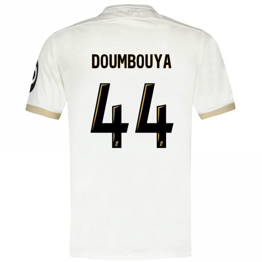 Gyermek Labdarúgás Amidou Doumbouya #44 Fehér Arany Idegenbeli Jersey 2024/25 Mez Póló Ing