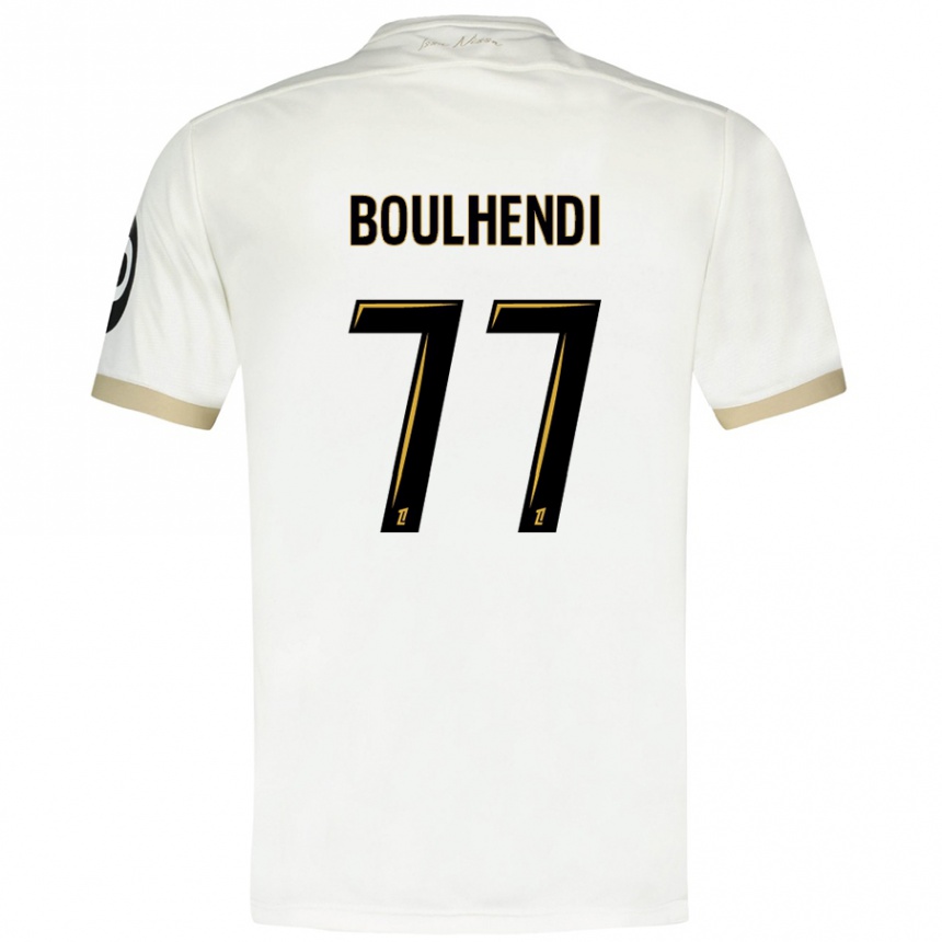 Gyermek Labdarúgás Teddy Boulhendi #77 Fehér Arany Idegenbeli Jersey 2024/25 Mez Póló Ing