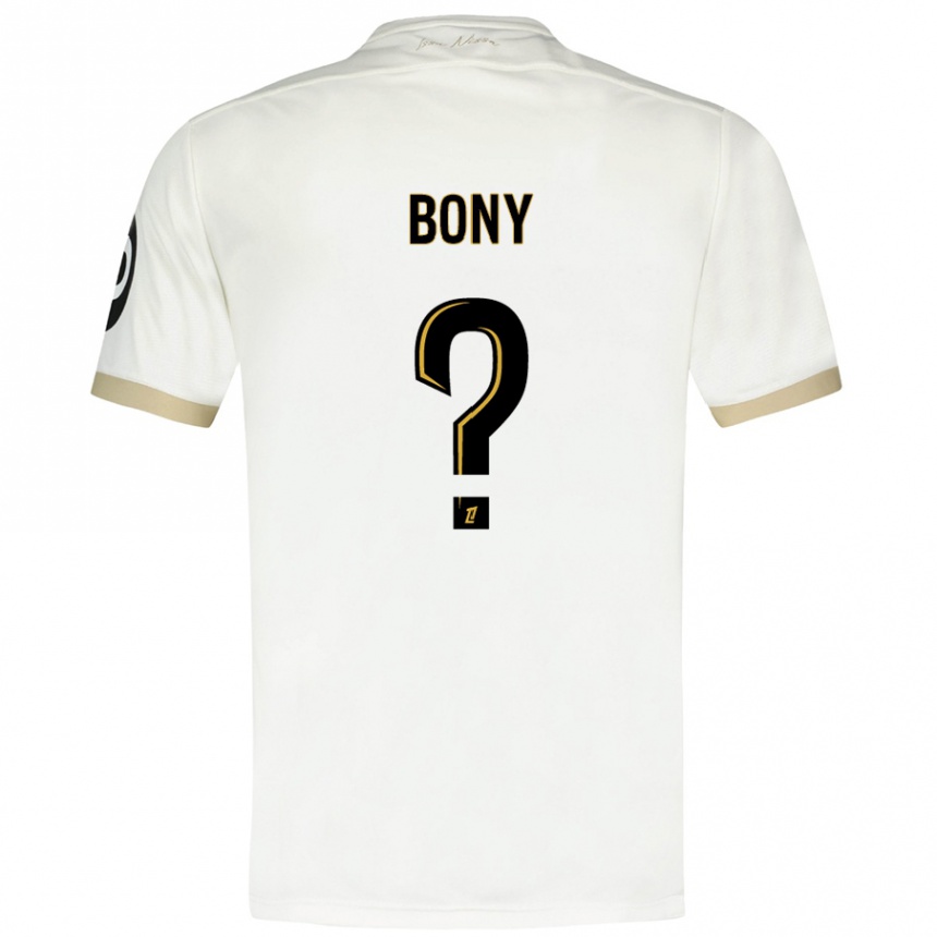 Gyermek Labdarúgás Geoffroy Bony #0 Fehér Arany Idegenbeli Jersey 2024/25 Mez Póló Ing