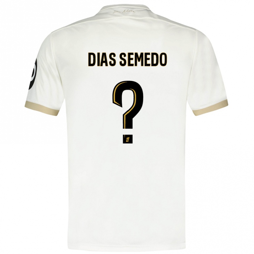 Gyermek Labdarúgás Samuel Dias Semedo #0 Fehér Arany Idegenbeli Jersey 2024/25 Mez Póló Ing