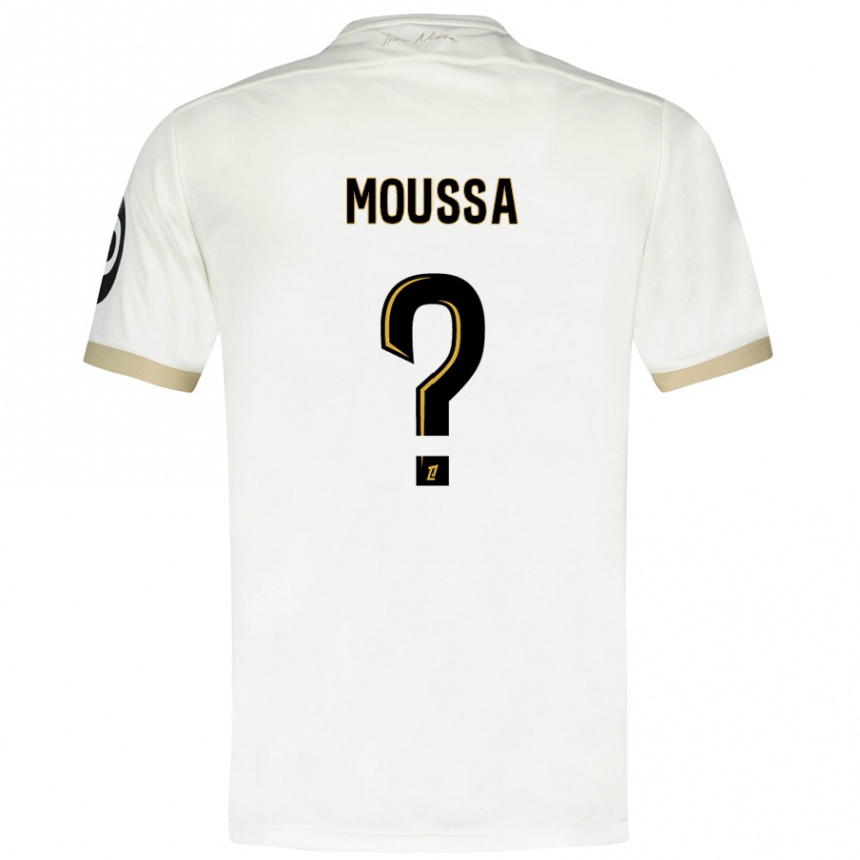 Gyermek Labdarúgás Mounir Moussa #0 Fehér Arany Idegenbeli Jersey 2024/25 Mez Póló Ing