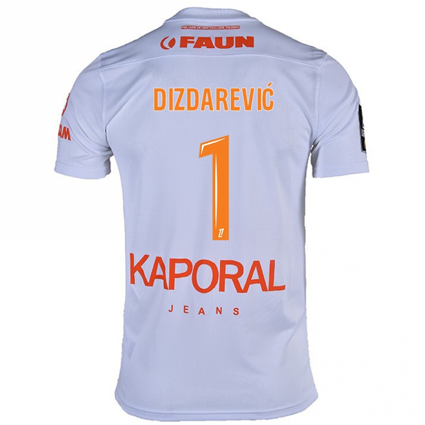 Gyermek Labdarúgás Belmin Dizdarevic #1 Fehér Idegenbeli Jersey 2024/25 Mez Póló Ing