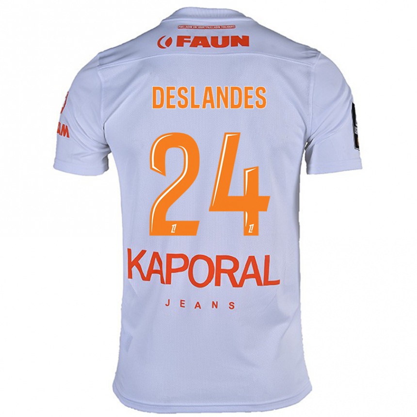 Gyermek Labdarúgás Océane Deslandes #24 Fehér Idegenbeli Jersey 2024/25 Mez Póló Ing