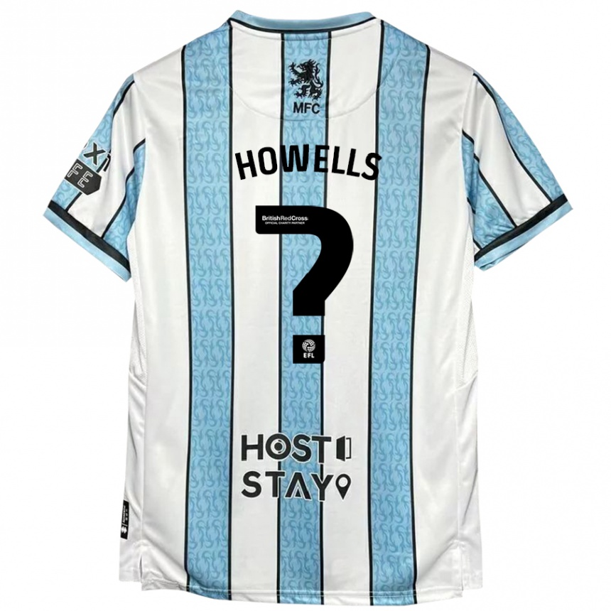 Gyermek Labdarúgás Max Howells #0 Fehér Kék Idegenbeli Jersey 2024/25 Mez Póló Ing