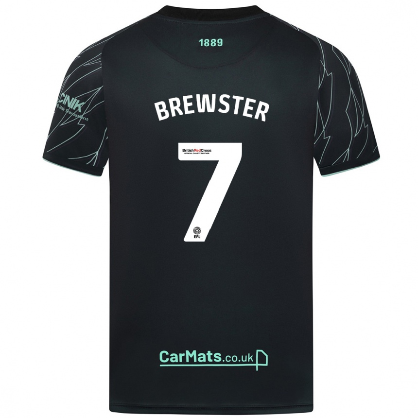 Gyermek Labdarúgás Rhian Brewster #7 Fekete Zöld Idegenbeli Jersey 2024/25 Mez Póló Ing