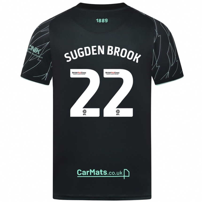 Gyermek Labdarúgás Darcie Sugden-Brook #22 Fekete Zöld Idegenbeli Jersey 2024/25 Mez Póló Ing