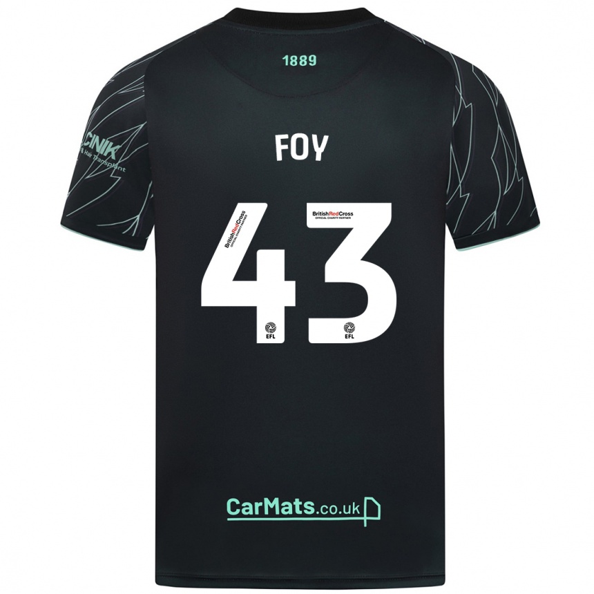 Gyermek Labdarúgás Gus Foy #43 Fekete Zöld Idegenbeli Jersey 2024/25 Mez Póló Ing