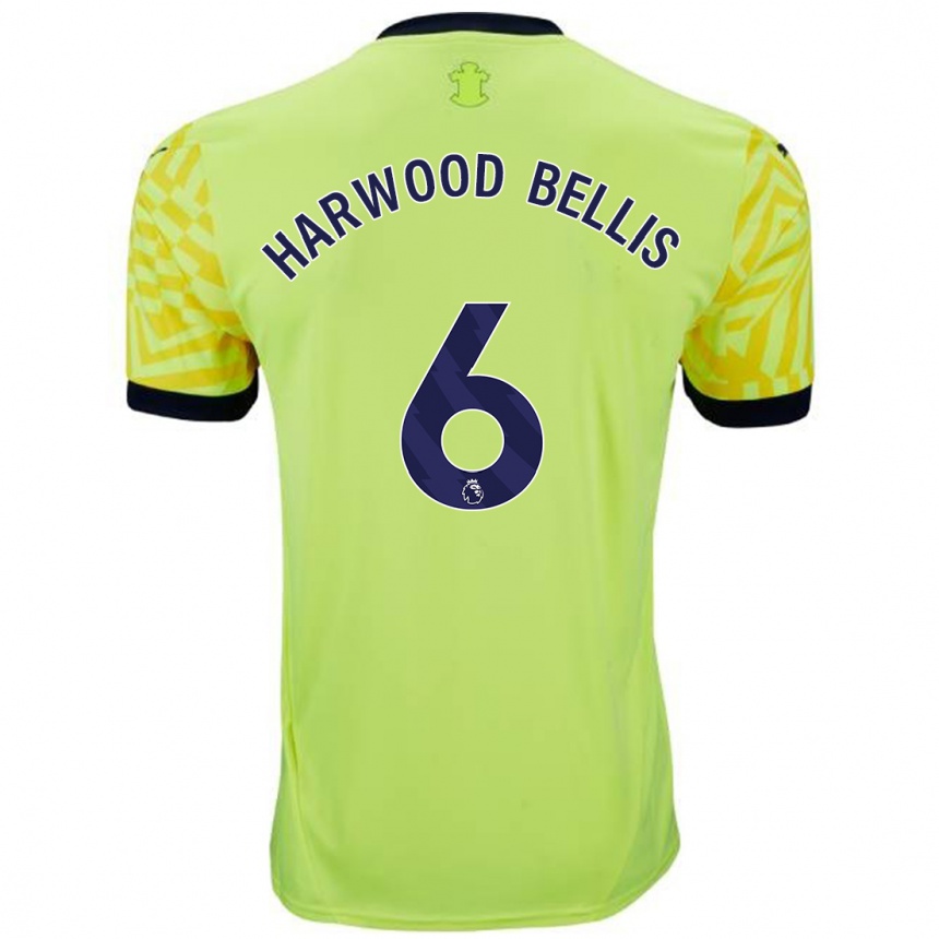 Gyermek Labdarúgás Taylor Harwood-Bellis #6 Sárga Idegenbeli Jersey 2024/25 Mez Póló Ing