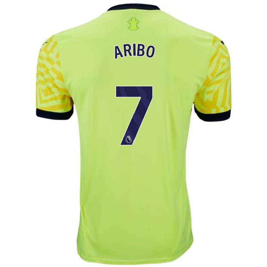 Gyermek Labdarúgás Joe Aribo #7 Sárga Idegenbeli Jersey 2024/25 Mez Póló Ing