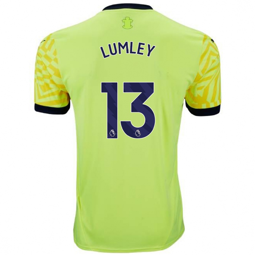 Gyermek Labdarúgás Joe Lumley #13 Sárga Idegenbeli Jersey 2024/25 Mez Póló Ing