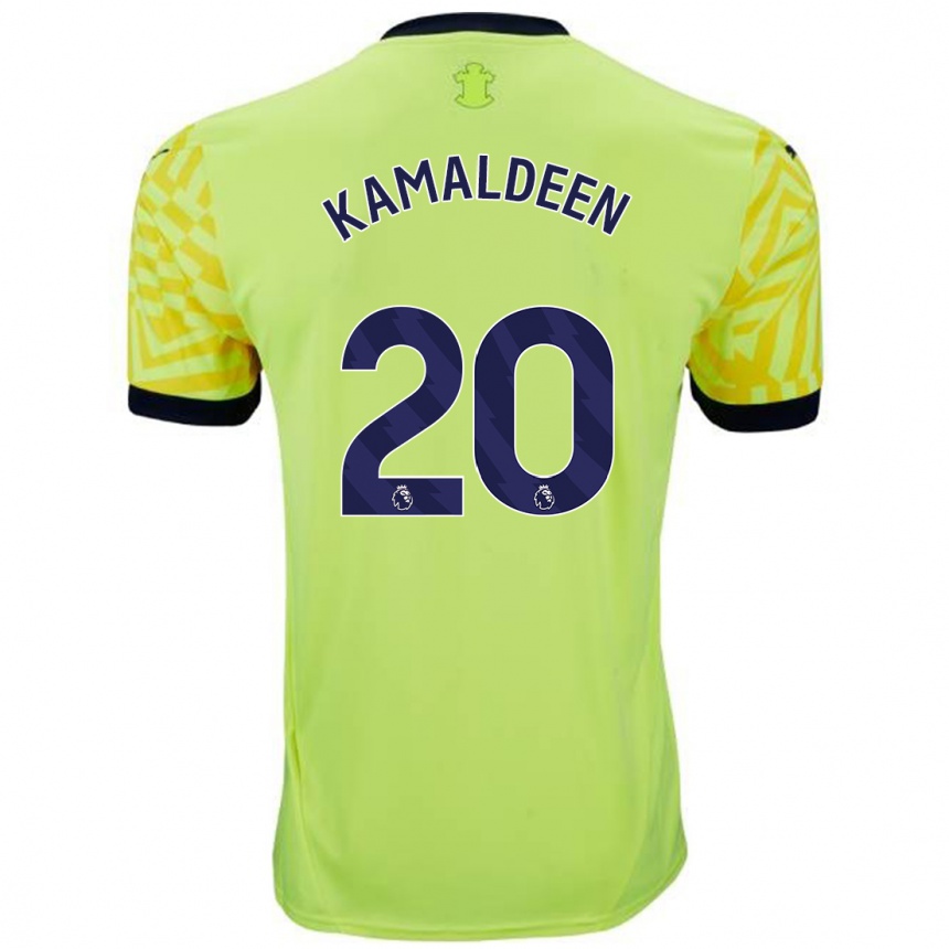 Gyermek Labdarúgás Kamaldeen Sulemana #20 Sárga Idegenbeli Jersey 2024/25 Mez Póló Ing