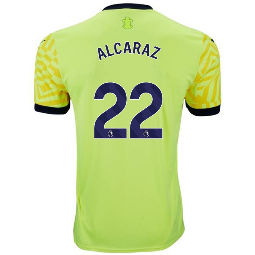 Gyermek Labdarúgás Carlos Alcaraz #22 Sárga Idegenbeli Jersey 2024/25 Mez Póló Ing