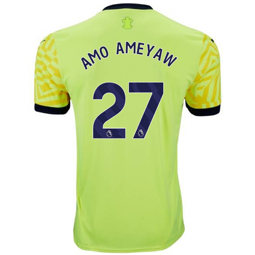 Gyermek Labdarúgás Samuel Amo-Ameyaw #27 Sárga Idegenbeli Jersey 2024/25 Mez Póló Ing