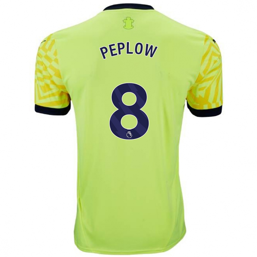 Gyermek Labdarúgás Chloe Peplow #8 Sárga Idegenbeli Jersey 2024/25 Mez Póló Ing