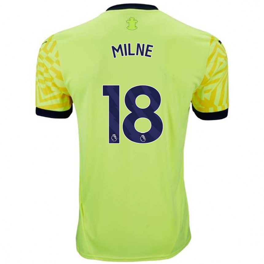 Gyermek Labdarúgás Isabel Milne #18 Sárga Idegenbeli Jersey 2024/25 Mez Póló Ing