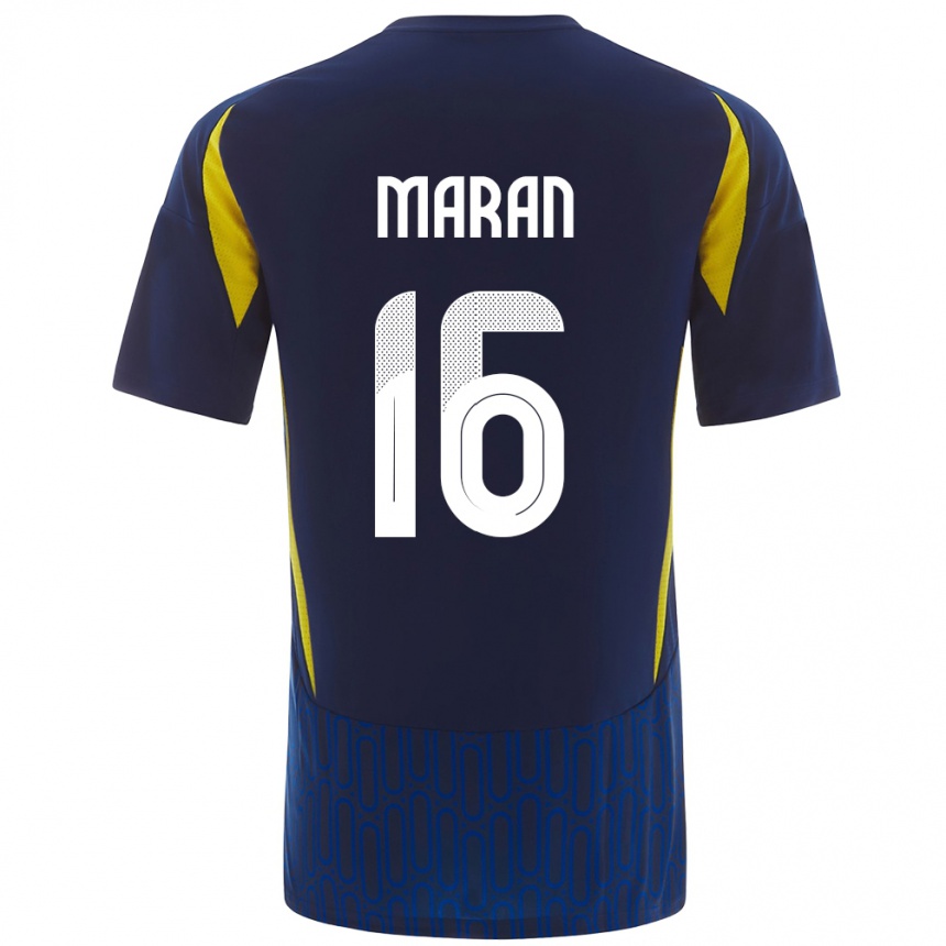 Gyermek Labdarúgás Mohammed Maran #16 Kék Sárga Idegenbeli Jersey 2024/25 Mez Póló Ing