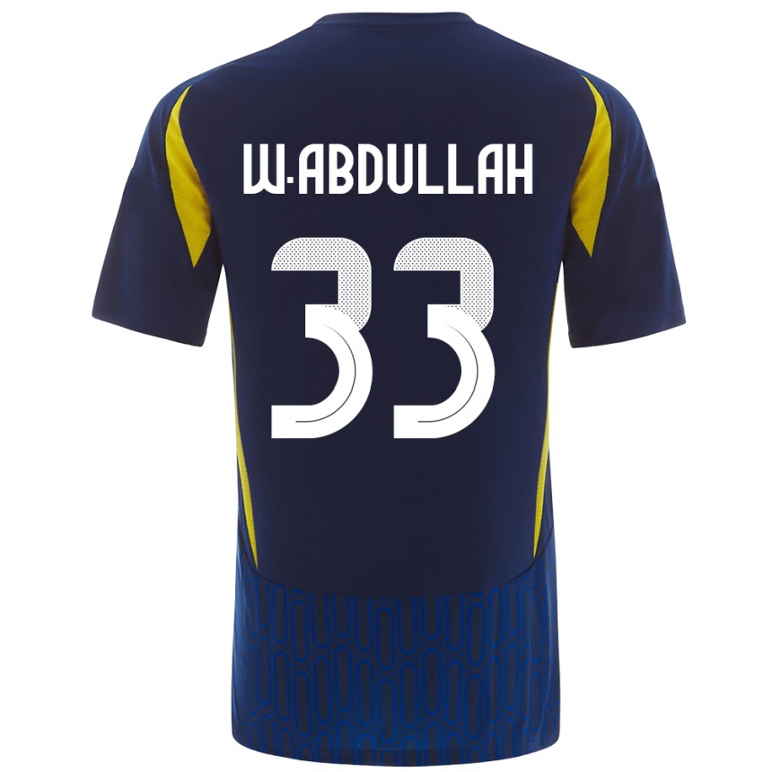 Gyermek Labdarúgás Waleed Abdullah #33 Kék Sárga Idegenbeli Jersey 2024/25 Mez Póló Ing