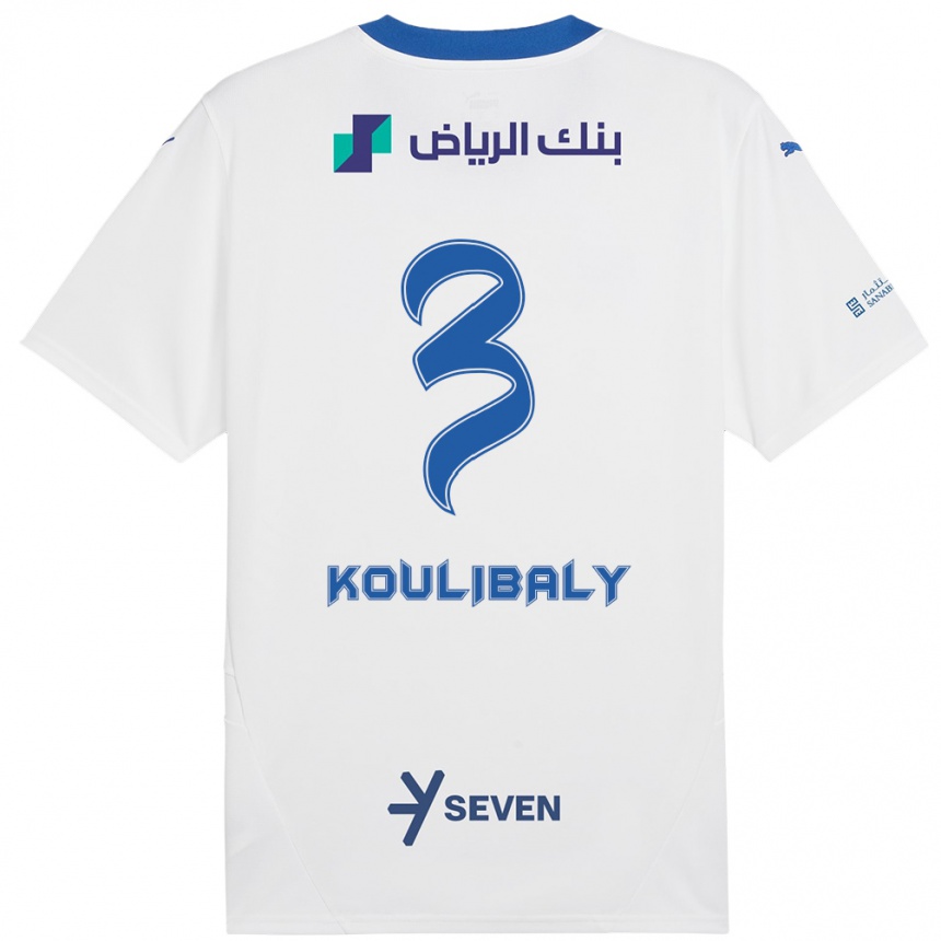 Gyermek Labdarúgás Kalidou Koulibaly #3 Fehér Kék Idegenbeli Jersey 2024/25 Mez Póló Ing