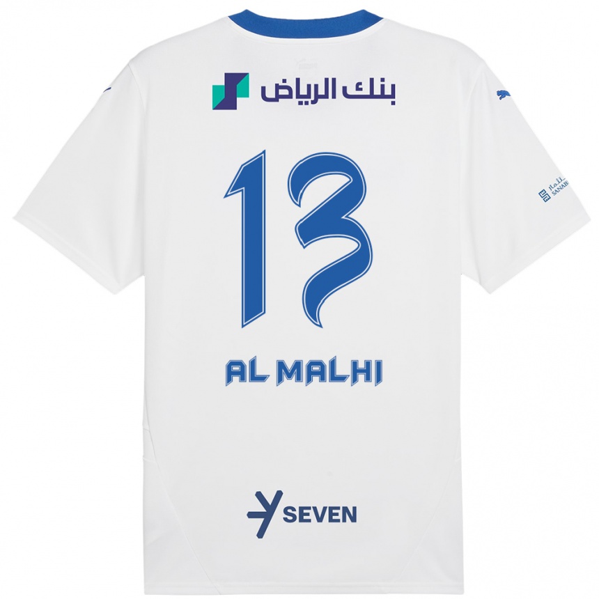 Gyermek Labdarúgás Al Muhra Al-Malhi #13 Fehér Kék Idegenbeli Jersey 2024/25 Mez Póló Ing