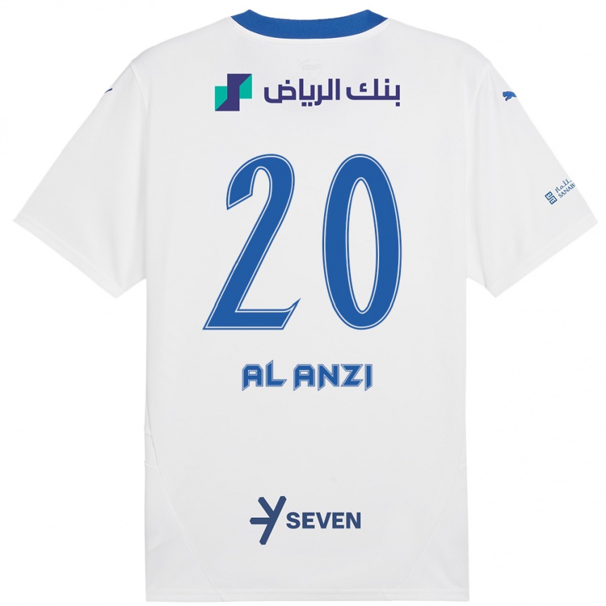 Gyermek Labdarúgás Areej Al-Anzi #20 Fehér Kék Idegenbeli Jersey 2024/25 Mez Póló Ing