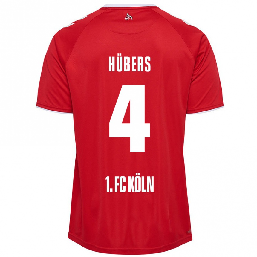 Gyermek Labdarúgás Timo Hübers #4 Piros Fehér Idegenbeli Jersey 2024/25 Mez Póló Ing