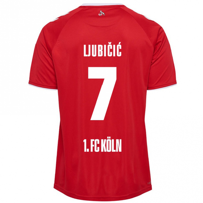 Gyermek Labdarúgás Dejan Ljubicic #7 Piros Fehér Idegenbeli Jersey 2024/25 Mez Póló Ing