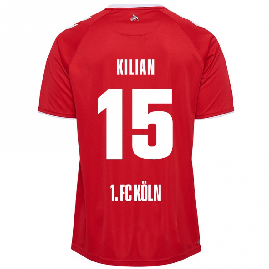 Gyermek Labdarúgás Luca Kilian #15 Piros Fehér Idegenbeli Jersey 2024/25 Mez Póló Ing