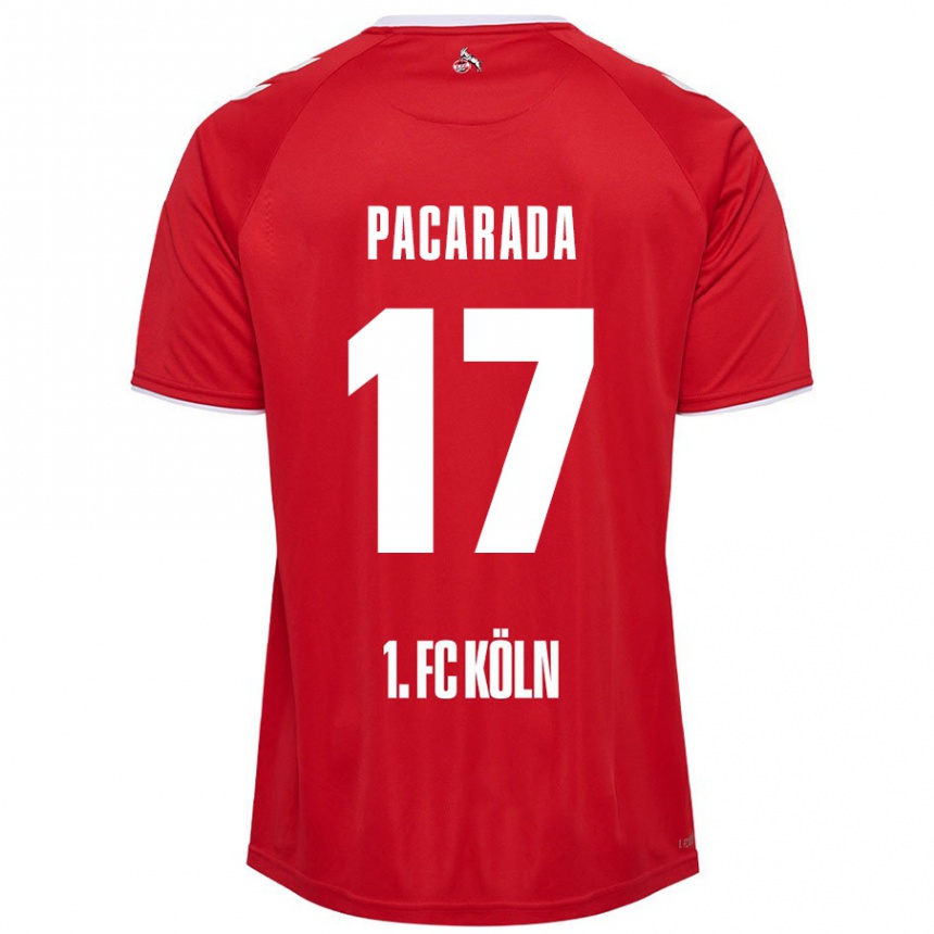 Gyermek Labdarúgás Leart Paçarada #17 Piros Fehér Idegenbeli Jersey 2024/25 Mez Póló Ing