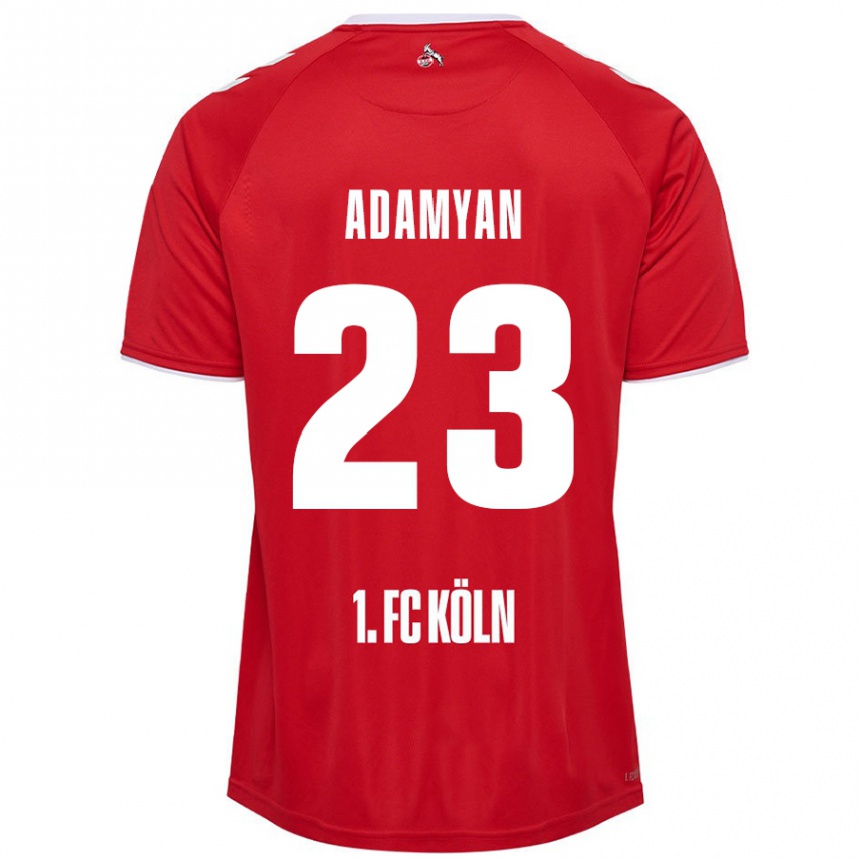 Gyermek Labdarúgás Sargis Adamyan #23 Piros Fehér Idegenbeli Jersey 2024/25 Mez Póló Ing