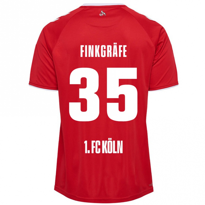 Gyermek Labdarúgás Max Finkgräfe #35 Piros Fehér Idegenbeli Jersey 2024/25 Mez Póló Ing