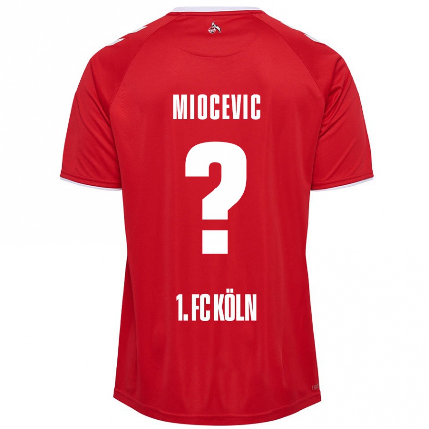 Gyermek Labdarúgás Gabriel Miocevic #0 Piros Fehér Idegenbeli Jersey 2024/25 Mez Póló Ing