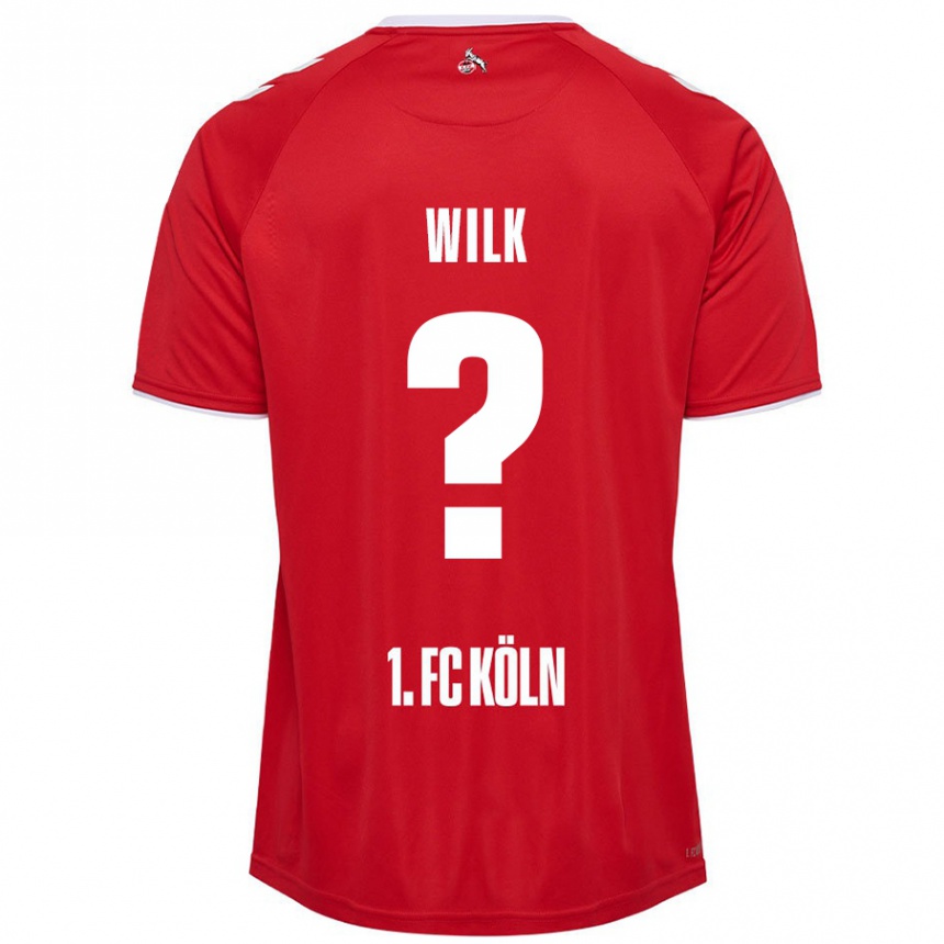 Gyermek Labdarúgás Emil Wilk #0 Piros Fehér Idegenbeli Jersey 2024/25 Mez Póló Ing