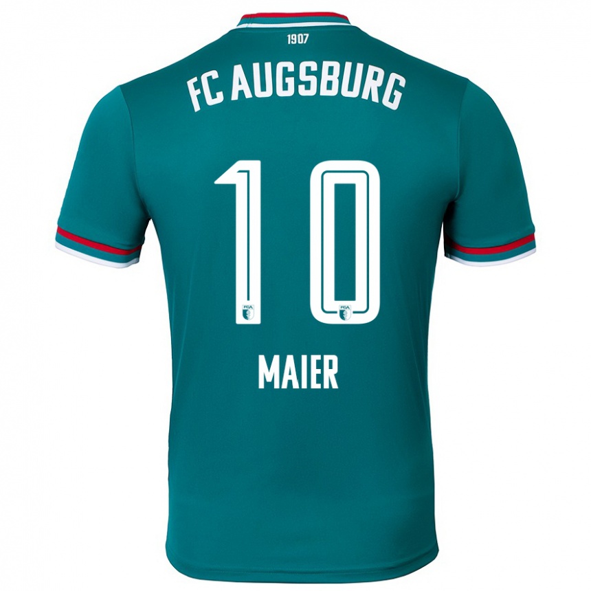 Gyermek Labdarúgás Arne Maier #10 Sötétzöld Idegenbeli Jersey 2024/25 Mez Póló Ing