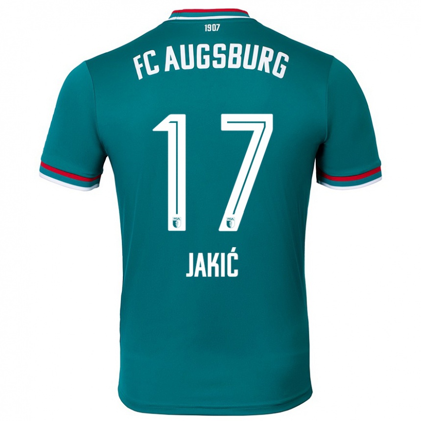 Gyermek Labdarúgás Kristijan Jakic #17 Sötétzöld Idegenbeli Jersey 2024/25 Mez Póló Ing