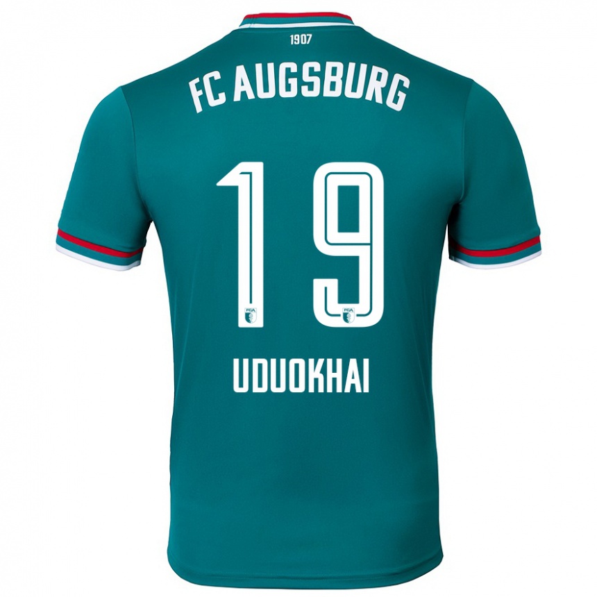 Gyermek Labdarúgás Felix Uduokhai #19 Sötétzöld Idegenbeli Jersey 2024/25 Mez Póló Ing