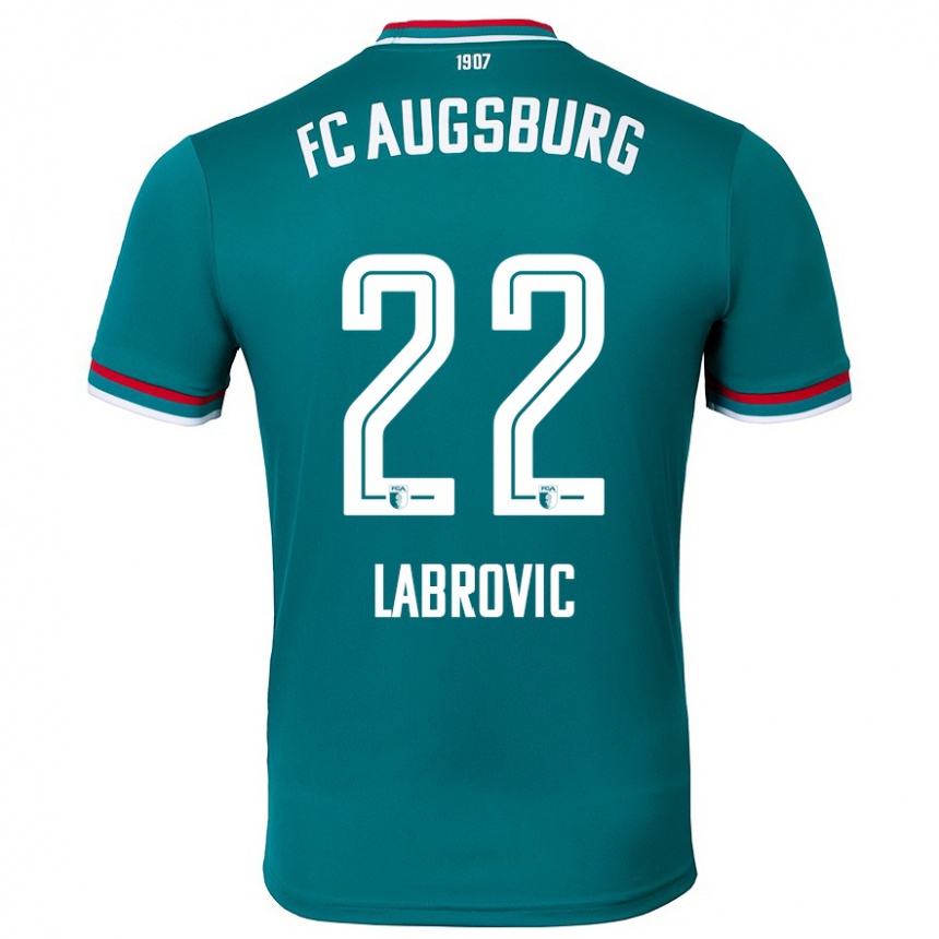 Gyermek Labdarúgás Nediljko Labrovic #22 Sötétzöld Idegenbeli Jersey 2024/25 Mez Póló Ing