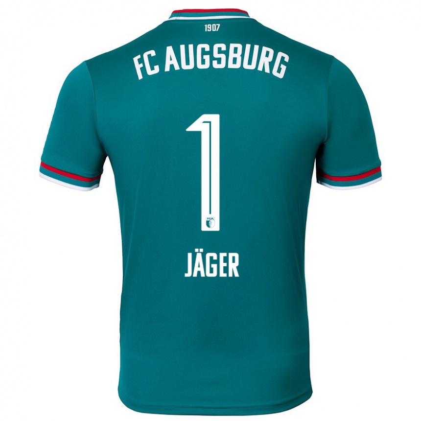 Gyermek Labdarúgás Tobias Jäger #1 Sötétzöld Idegenbeli Jersey 2024/25 Mez Póló Ing