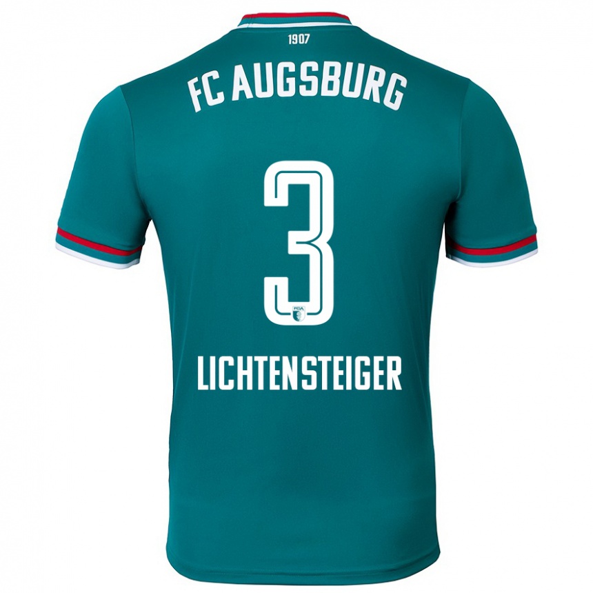 Gyermek Labdarúgás David Lichtensteiger #3 Sötétzöld Idegenbeli Jersey 2024/25 Mez Póló Ing